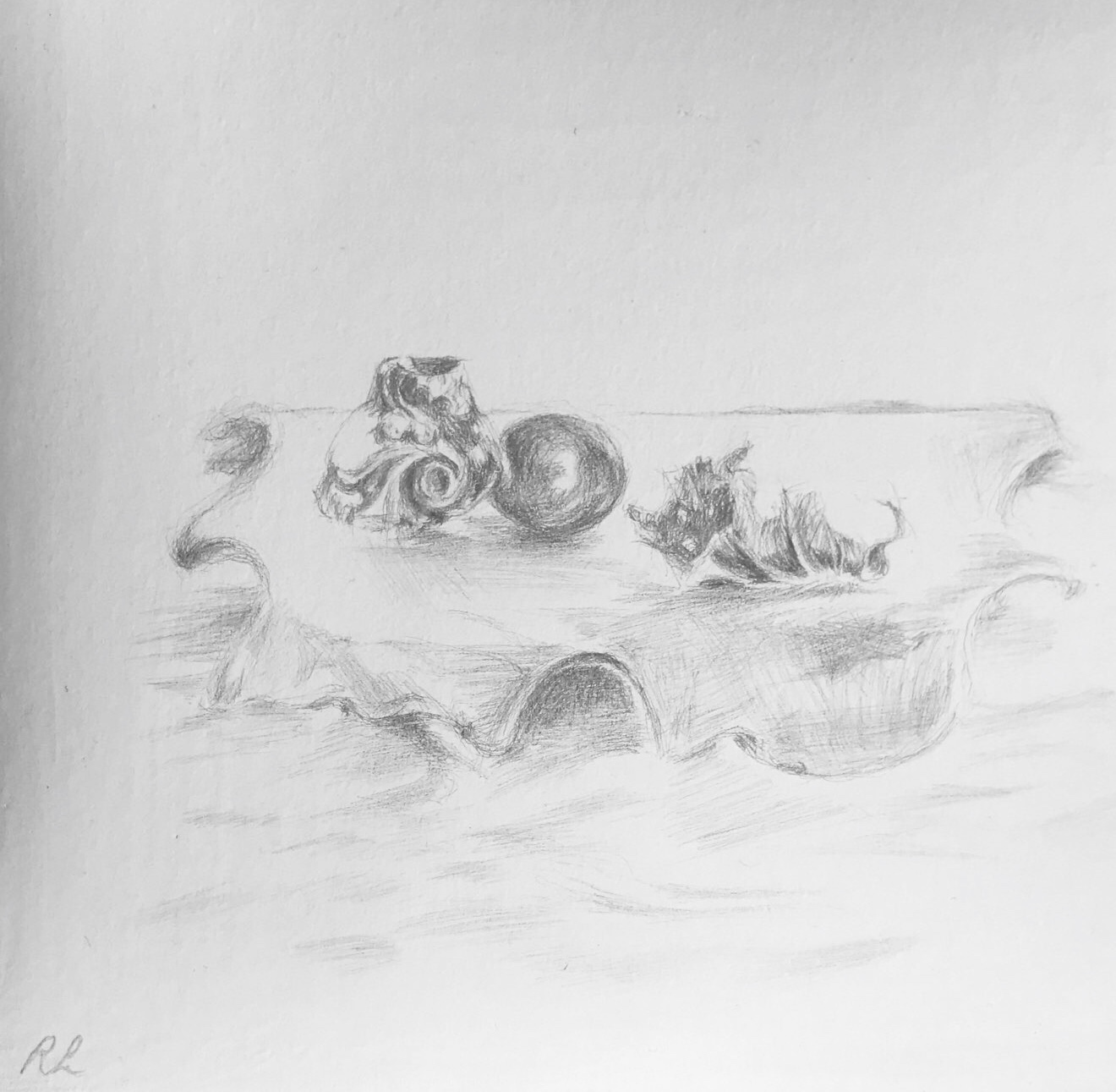 Rose Lodge, 'Four Elements', 2019, Silverpoint on prepared paper, 14x14cm